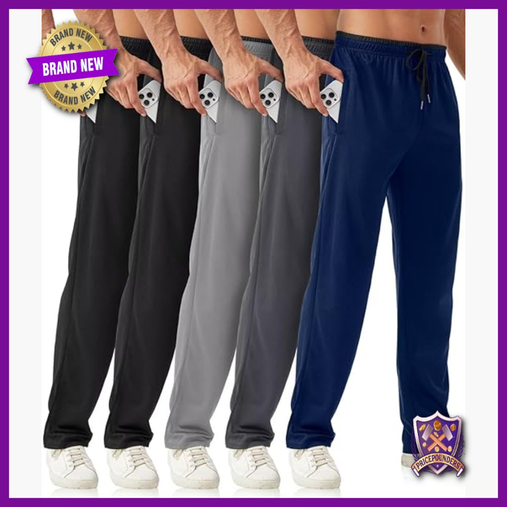 Men's Sweatpants With Zipper Pockets, Joggers For Workout & Running